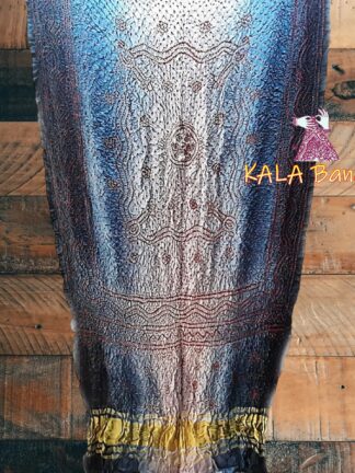 Morning Light Pure Gaji Silk Designer Dupatta Red Bandhani 01