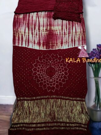 Brown Shibori Bandhani Saree Pure Modal Silk