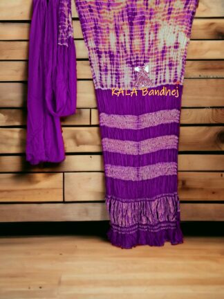 Purple Shibori Saree Pure Modal Silk