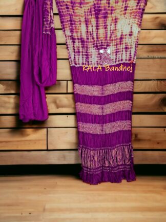 Magenta Shibori Saree Pure Modal Silk