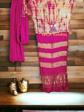 Pink Shibori Saree Pure Modal Silk
