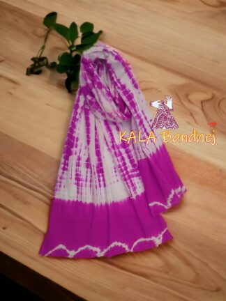 Magenta Pink Pure Modal Silk Designer Stole Shibori