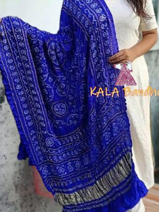 Blue Shikari Bandhani Dupatta Pure Gaji Silk