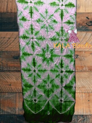 Parrot Pure GajiSilk Designer Stole Clamp Dye Shibori