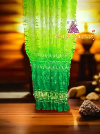Sunrise Shaded Bandhani Dupatta Pure Gaji Silk Designer 02