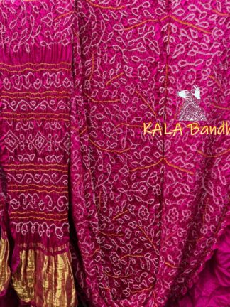 Rani Bandhani Ambadal Palav Saree Pure GajiSilk