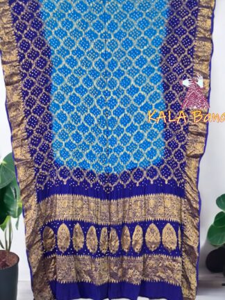Blue Sky Bandhani Banarasi Dupatta Georgette Silk