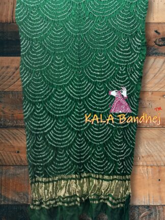 Green Wifi Dupatta Bandhani Pure GajiSilk