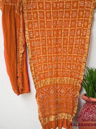 Orange Naksi Zari Gharchola Saree Pure Gaji Silk Bandhani