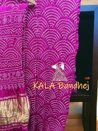 Pink Wifi Bandhani Saree Pure GajiSilk