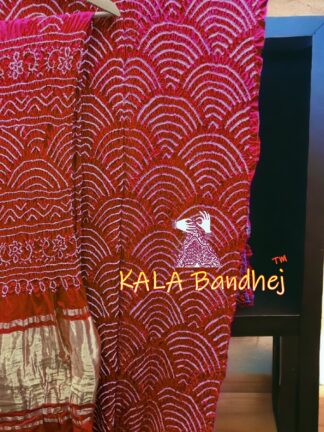 Red Wifi Bandhani Saree Pure GajiSilk