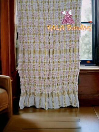 Off White Gharchola Saree Red Bandhani Kala Cotton