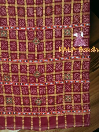 Red Gharchola Saree In Kutchi Work Bridal