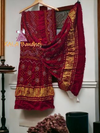 Maroon Chandrakhani Bandhani Dupatta Pure Modal Silk