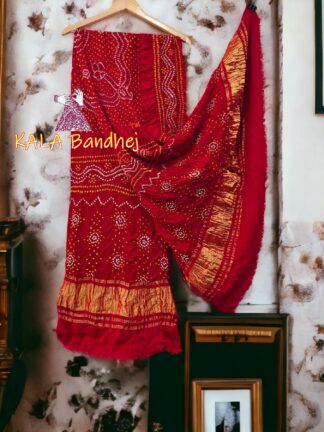Red Chandrakhani Bandhani Dupatta Pure Modal Silk