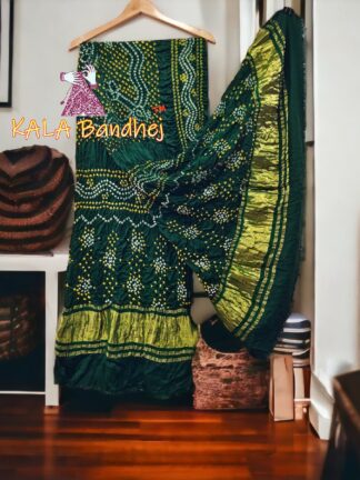 Green Chandrakhani Bandhani Dupatta Pure Modal Silk