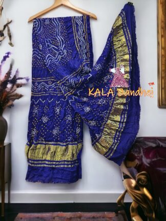 Blue Chandrakhani Bandhani Dupatta Pure Modal Silk