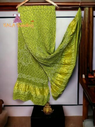 Parrot Mehendi Dhingli Bandhani Dupatta Pure ModalSilk
