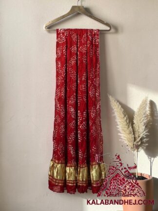 Red Leaf Bandhani Dupatta Pure Modal Silk