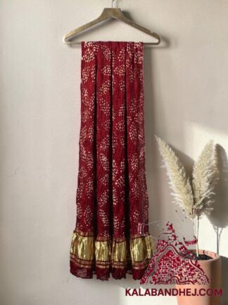 Marron Leaf Bandhani Dupatta Pure Modal Silk