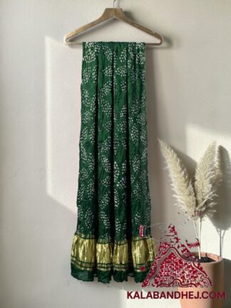 Green Leaf Bandhani Dupatta Pure Modal Silk