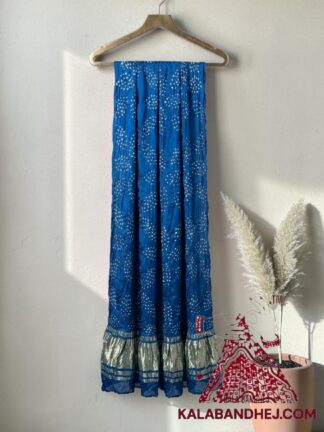 Deep Sky Leaf Bandhani Dupatta Pure Modal Silk