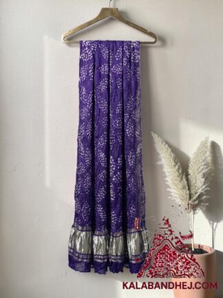 Purple Leaf Bandhani Dupatta Pure Modal Silk