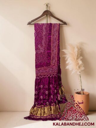 Magenta Chandrakhani Bandhani Dupatta Pure Modal Silk