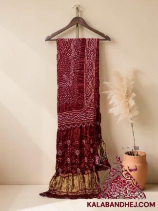 Maroon Chandrakhani Bandhani Dupatta Pure Modal Silk
