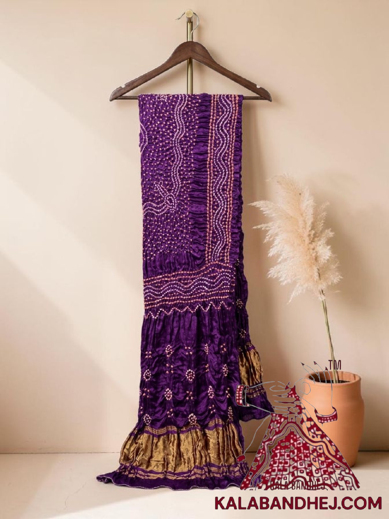 Purple Chandrakhani Bandhani Dupatta Pure Modal Silk