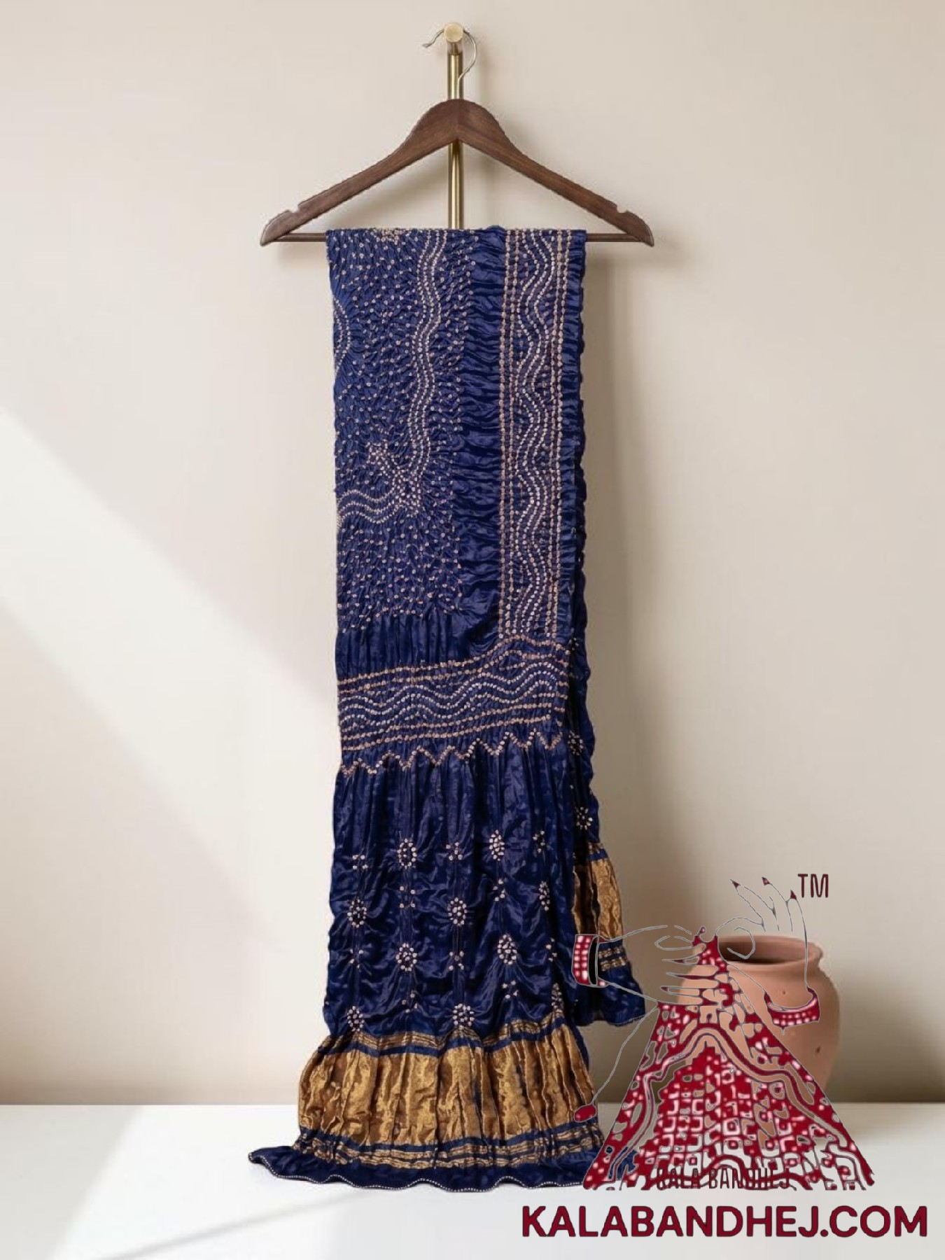 Blue Chandrakhani Bandhani Dupatta Pure Modal Silk