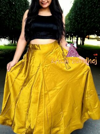 Yellow Pure Modal Silk Plain Designer Lehenga Choli