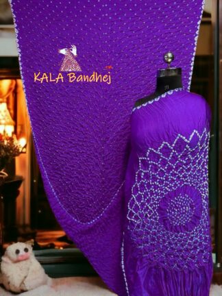 Flower Magenta Bandhani Makdi Saree Pure Modal Silk