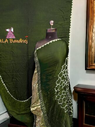 Mahendi Bandhani Saree Makdi Pure Modal Silk