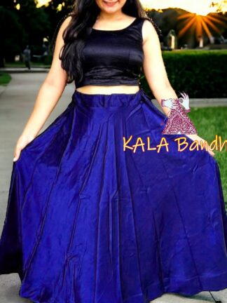 Blue Pure Modal Silk Plain Designer Lehenga Choli