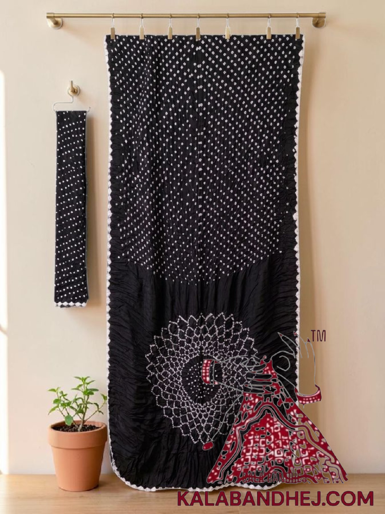 Black Bandhani Makdi Saree Pure Modal Silk