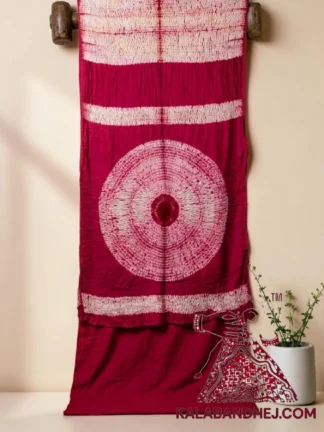 Rani Pink Shibori Leheriya Saree Pure Modal Silk