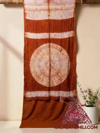 Dark Rust Shibori Leheriya Saree Pure Modal Silk