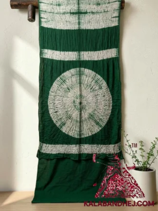 Green Shibori Leheriya Saree Pure Modal Silk