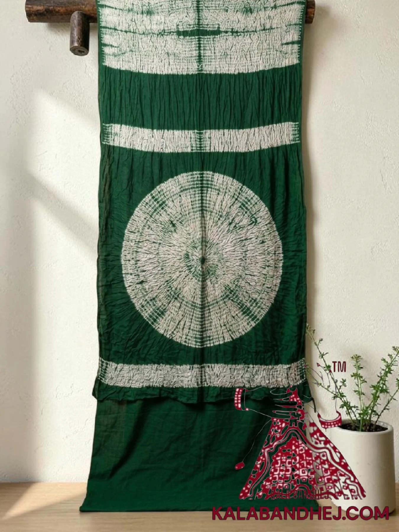 Green Shibori Leheriya Saree Pure Modal Silk