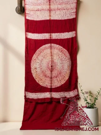Red Shibori Leheriya Saree Pure Modal Silk