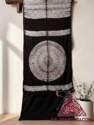 Black Shibori Leheriya Saree Pure Modal Silk