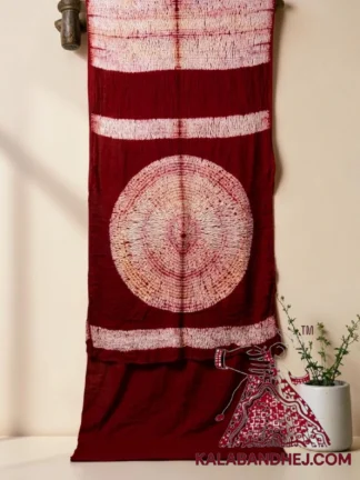 Marron Shibori Leheriya Saree Pure Modal Silk