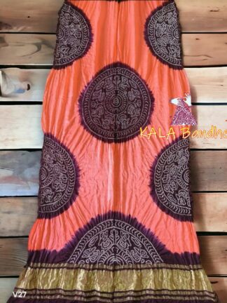 Falsa Pitch Ras Mandal Bandhani Dupatta Pure Gaji Silk