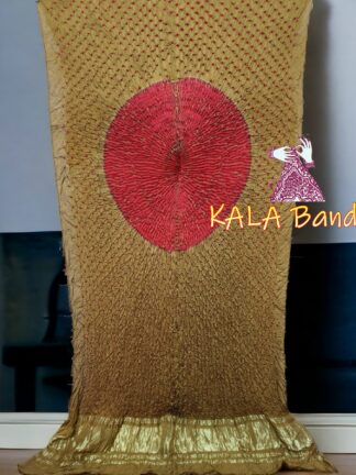 Chickoo Red Bandhani Shibori Dupatta Pure ModalSilk