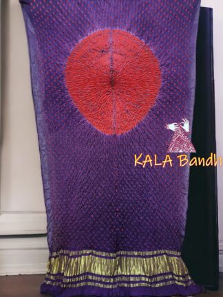 Purple Red Bandhani Shibori Dupatta Pure ModalSilk