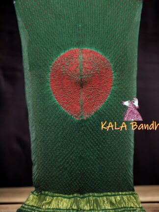 Green Red Bandhani Shibori Dupatta Pure ModalSilk