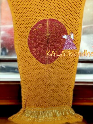 Mustured Red Bandhani Shibori Dupatta Pure ModalSilk