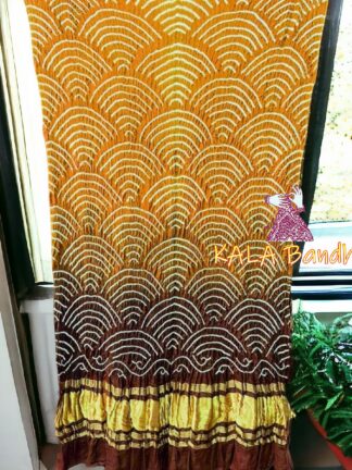 Mustured Wood Wifi Dupatta Bandhani Pure GajiSilk