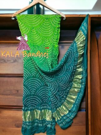 Parrot Aqua Sky Wifi Dupatta Bandhani Pure GajiSilk